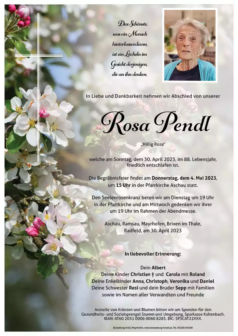 Parte von Rosa Pendl